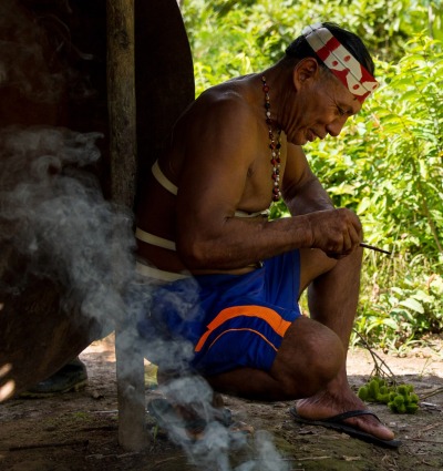 An elder Matsés in Peru, photo by CEDIA