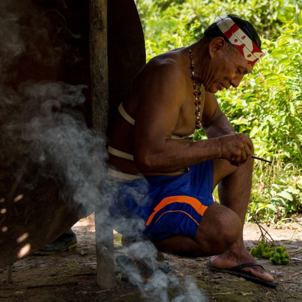 An elder Matsés in Peru, photo by CEDIA