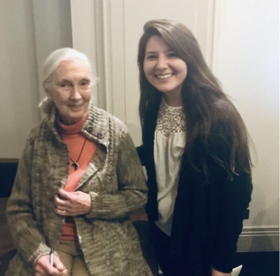 Holly Torres with Dr. Jane Goodall